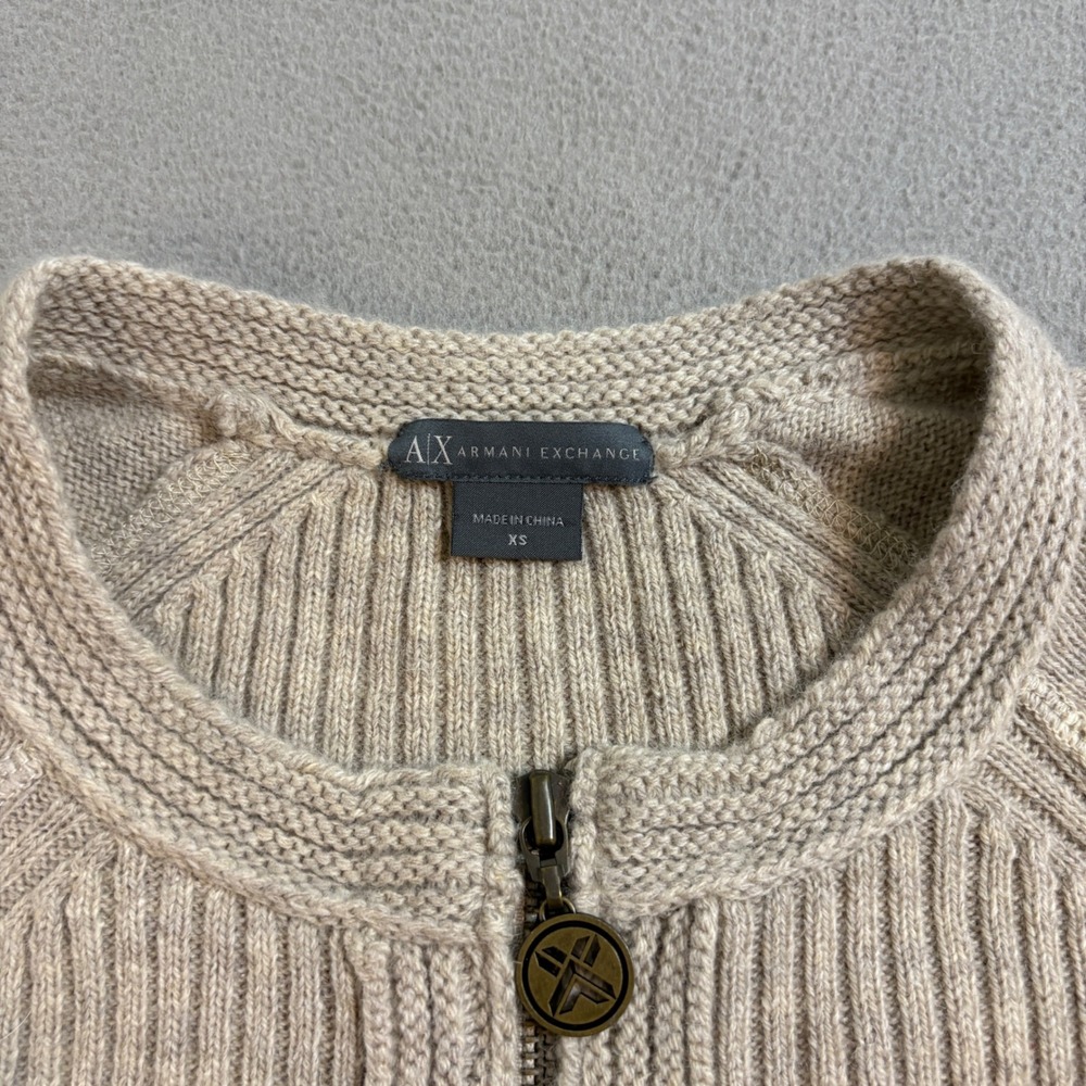 Armani Exchange Wool Cashmere Blend Quarter Zip Sweater Dress Beige Womens XS - Picture 4 of 8